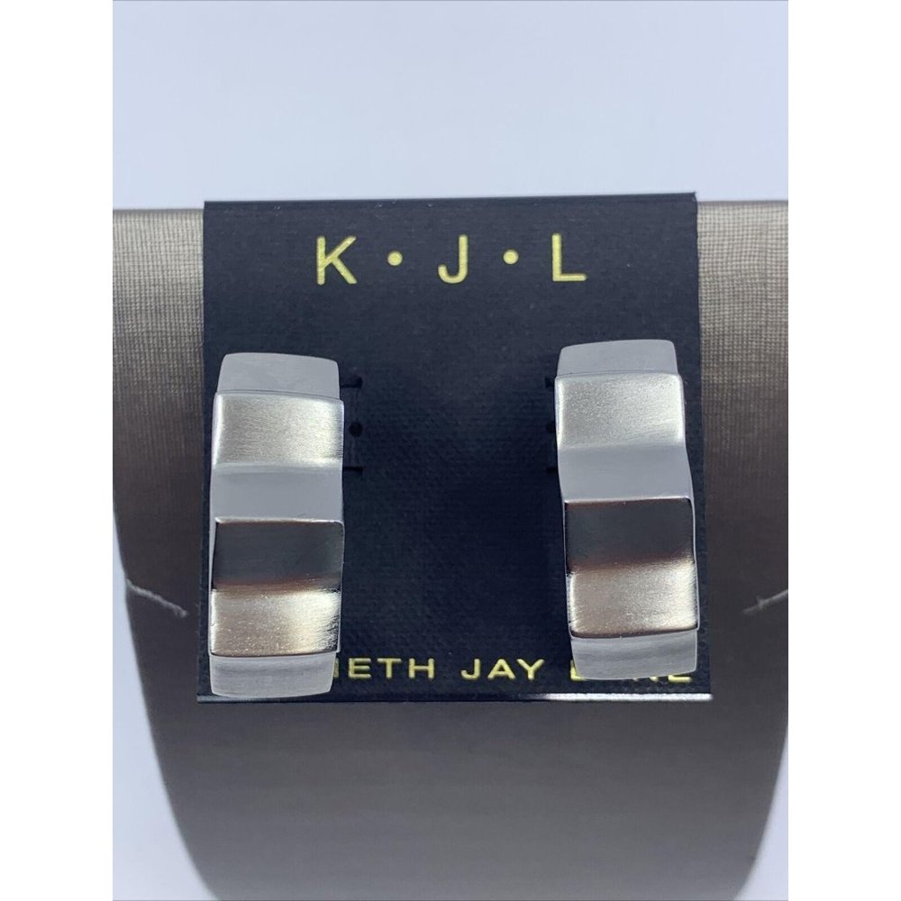 KJL Kenneth Jay Lane Silver Geometric Hoop Earring